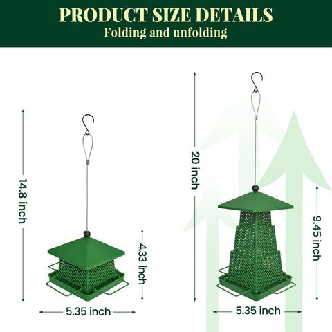 LYQYXHS bird feeder with squirrel-proof design protects seeds from pests.
