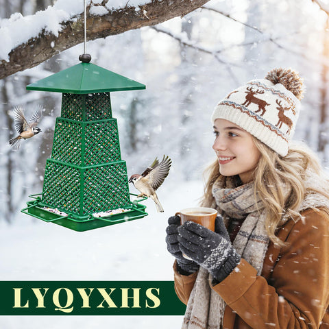 LYQYXHS bird feeder versatile-hanging design fits branches, hooks, or railings.