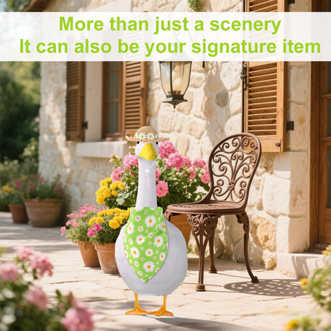 Lyreh 23- or 17-inch goose statue-ready porch decor accessory.