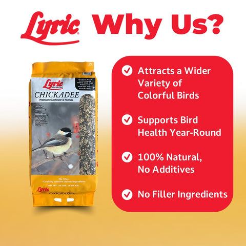 Lyric Chickadee blend with pecans and pistachios for winter birds