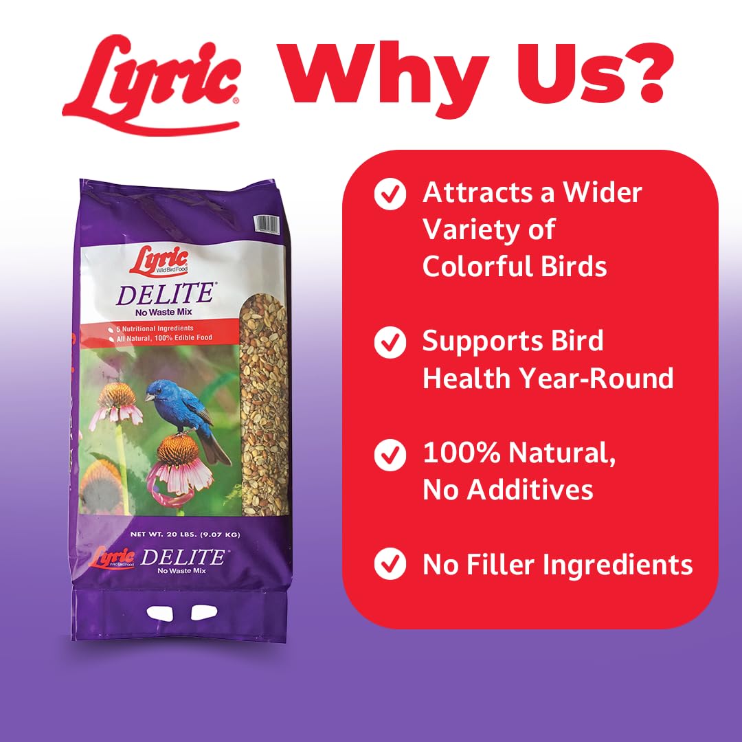 Lyric Delite shelled nuts and seeds encourage finches to visit