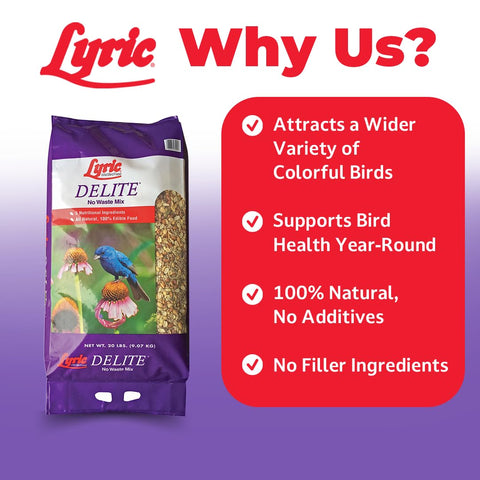 Lyric Delite shelled nuts and seeds encourage finches to visit