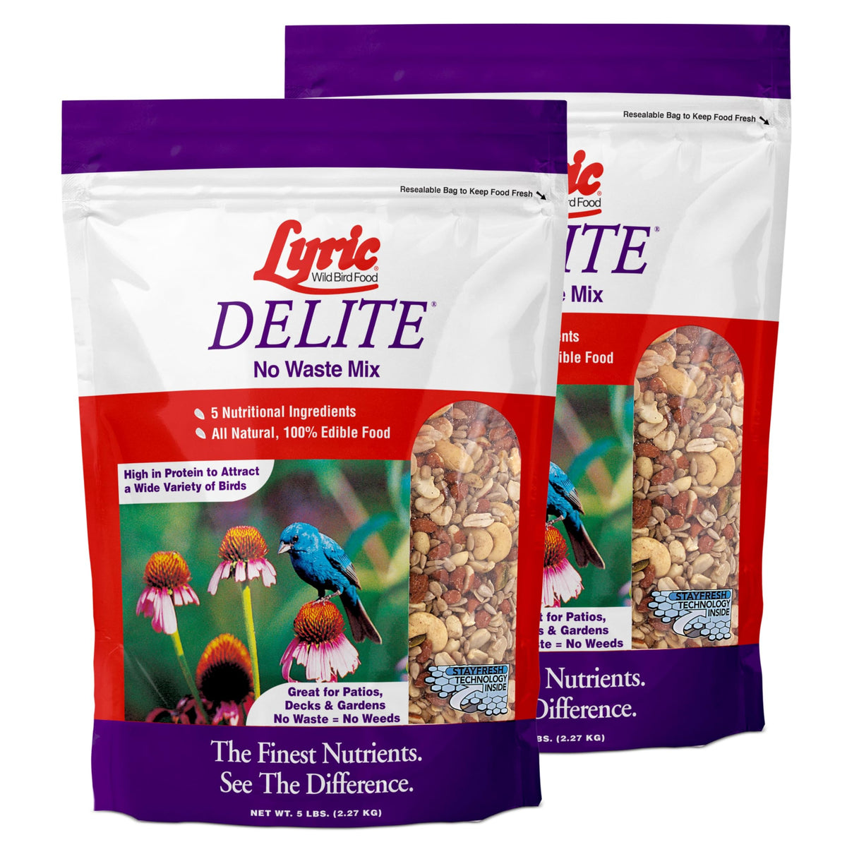 Lyric Delite no-waste bird seed attracts cardinals to your feeder
