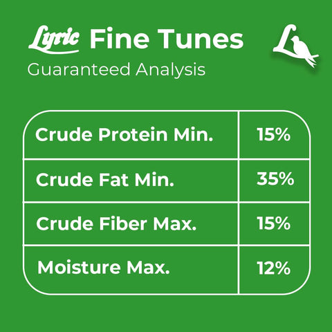 Lyric Fine Tunes Mix works with hopper feeders for convenient feeding.