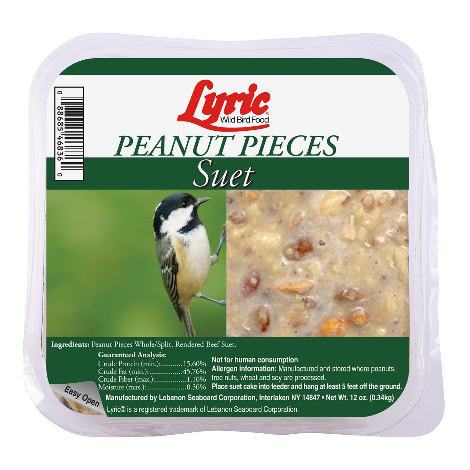 Lyric Peanut Pieces Suet Cake in a feeder attracts a variety of backyard birds