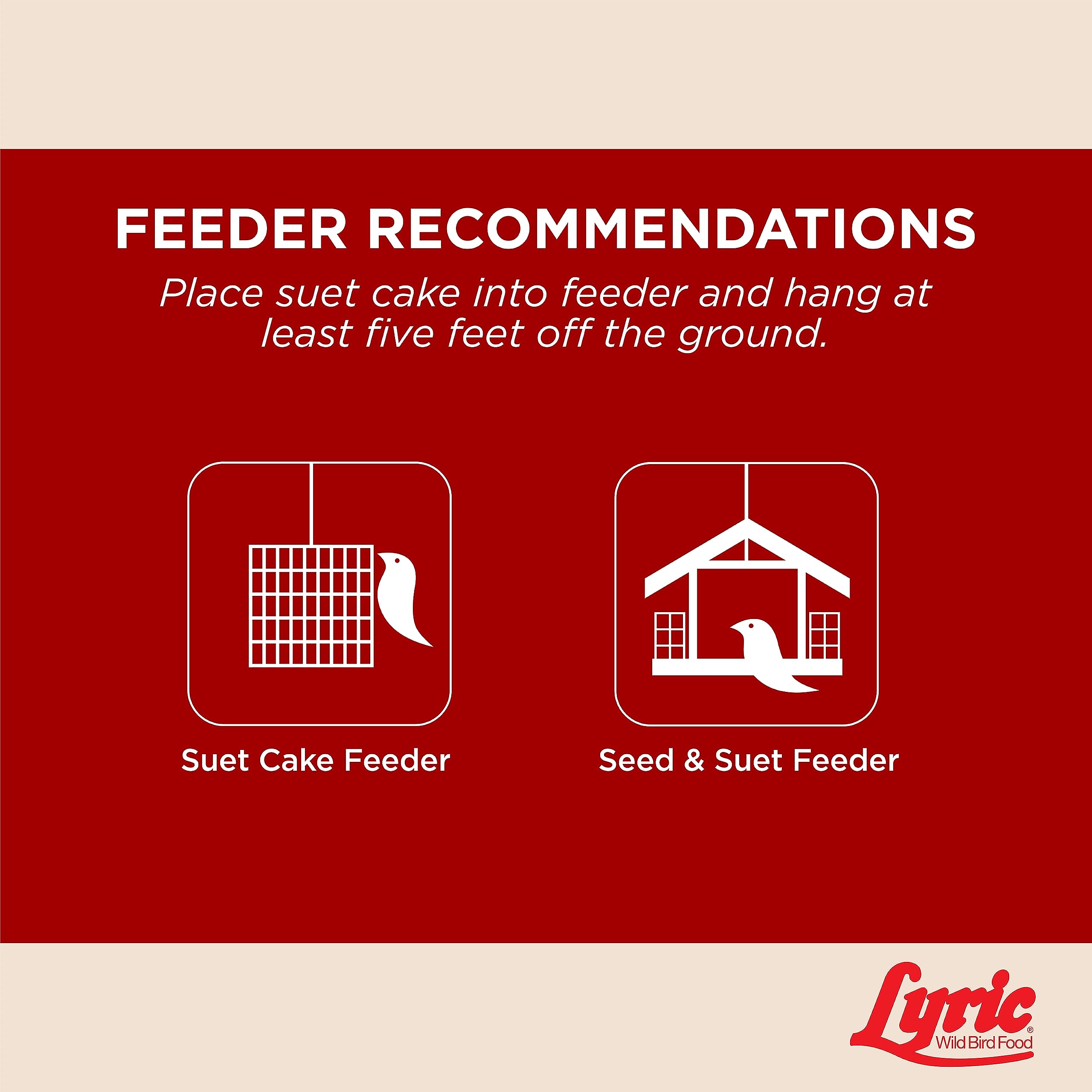 Lyric suet cake sealed packaging maintains freshness for feeding