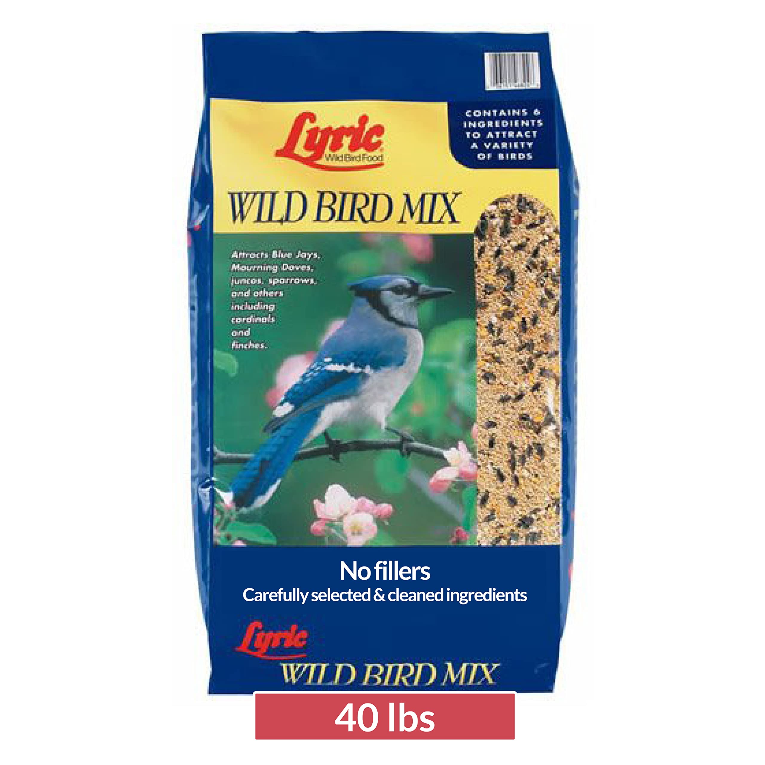 Lyric Wild Bird Mix with cracked corn fuels backyard foraging for diverse songbirds.