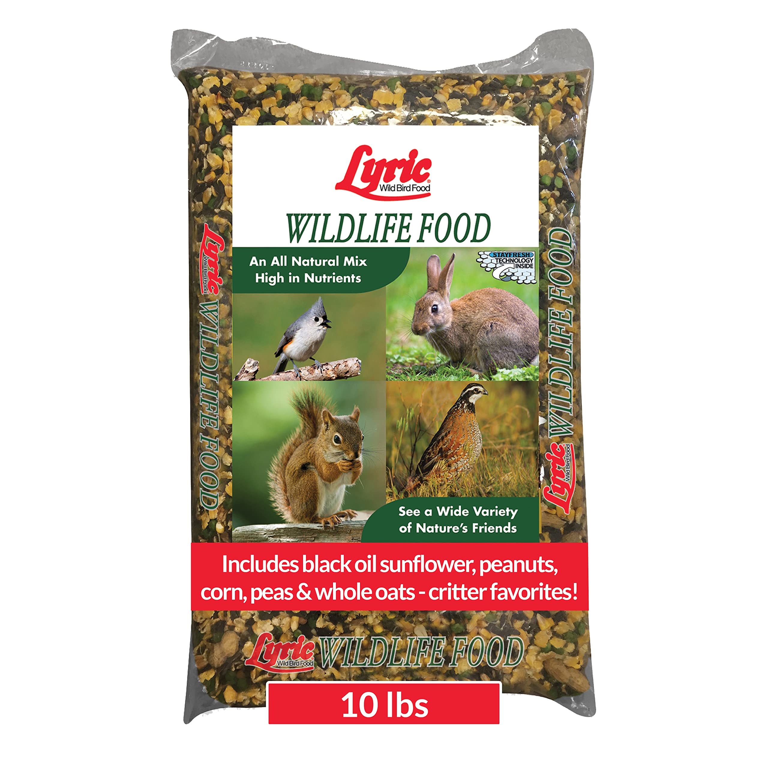Lyric Wildlife Food outdoor-feeder-blend attracts a variety of wildlife to your yard.
