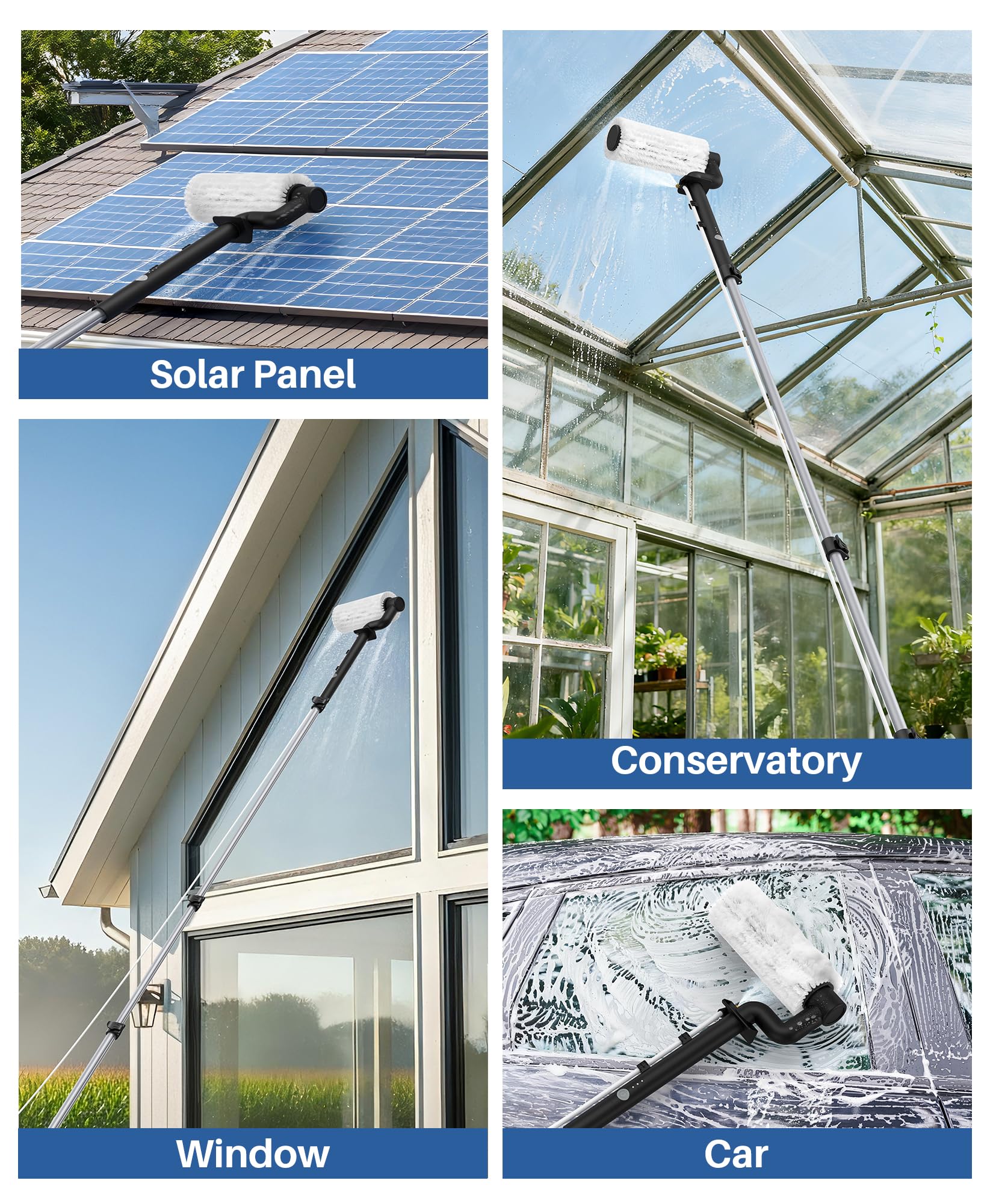 LyriFine extendable window cleaning tool for high surface access