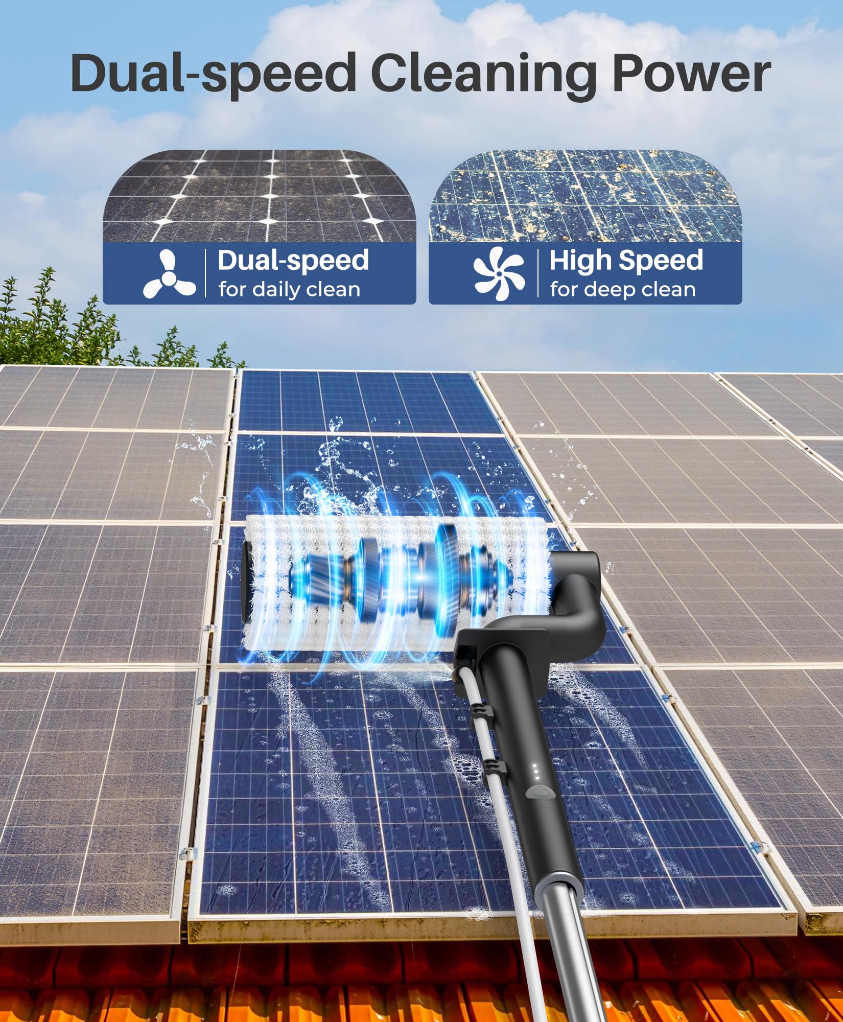 LyriFine two-speed cleaning modes for gentle and deep dirt removal