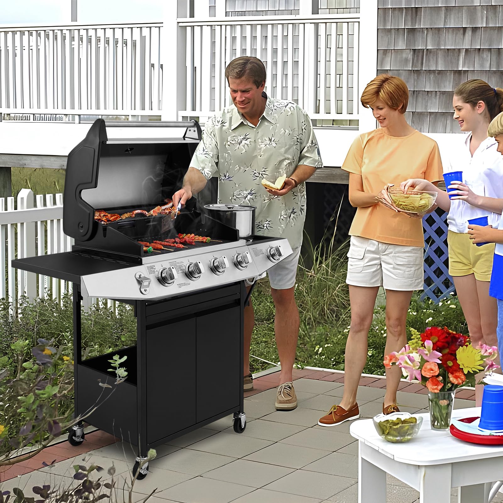 Lyromix premium lid preserves heat for even grilling