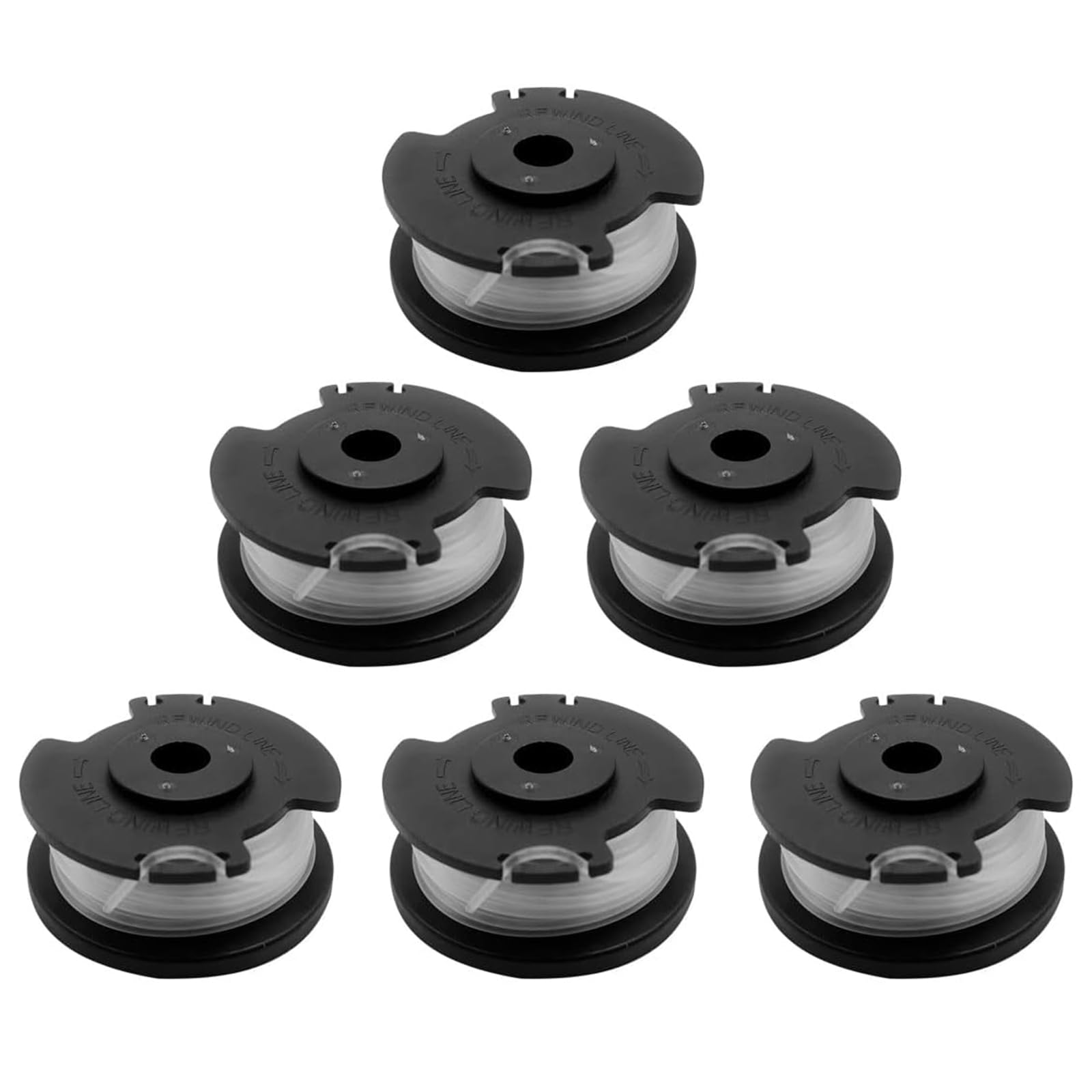 Lyshujli 6-pack replacement spool with 0.065 inch line for Hyper Tough weed wacker