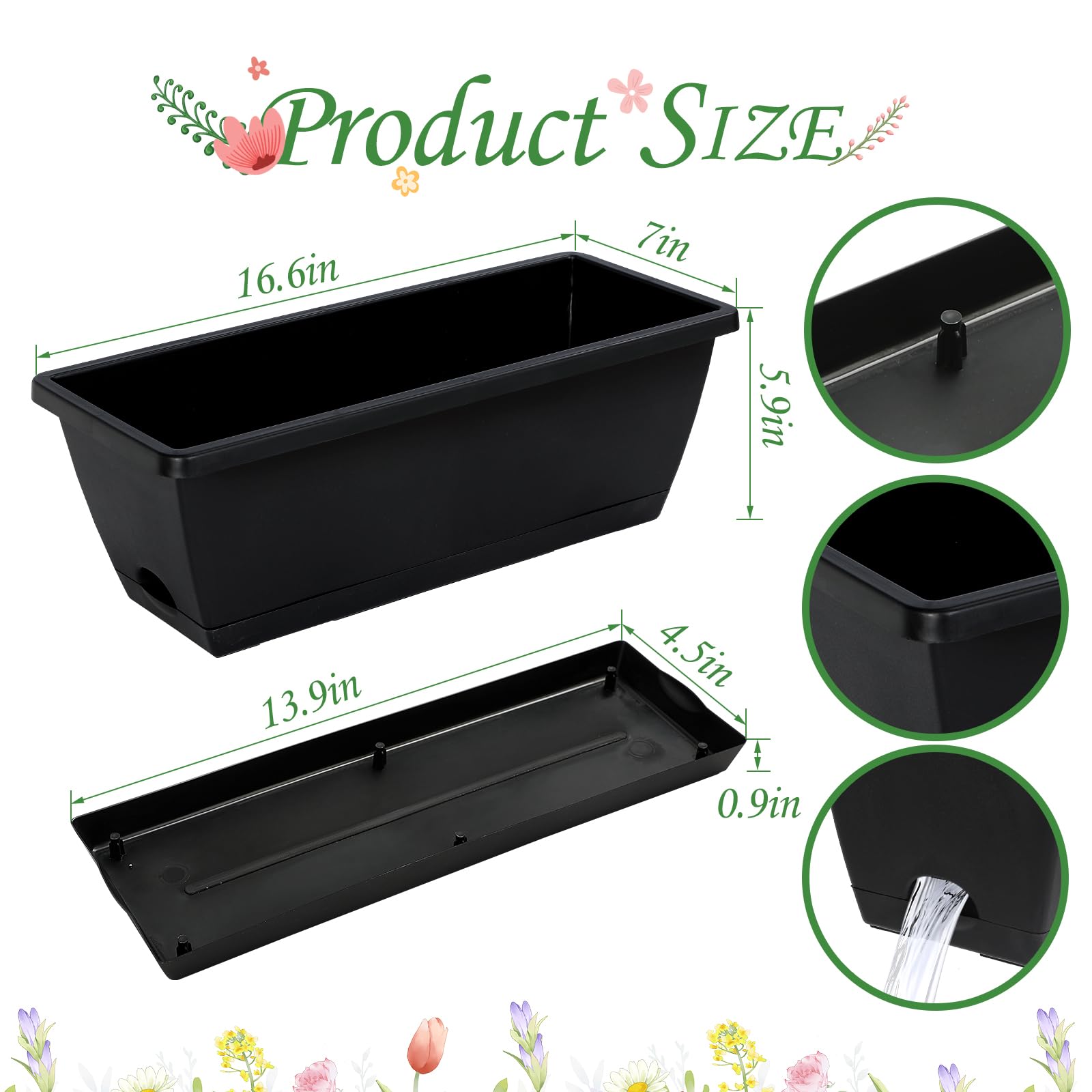 Lysjtsr planters with drainage holes keep soil healthy and dry.