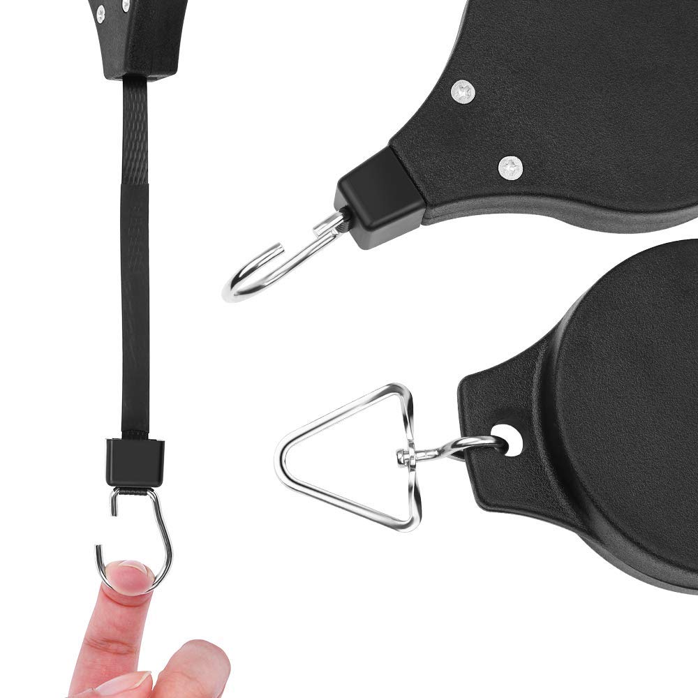 Lythor pack extended-length pulley hook reaches tall placements with ease.