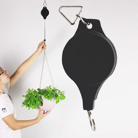 Lythor hanging baskets and bird feeders with convenient pull-down access.