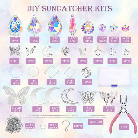 Lyukii crystal beads varieties shown for colorful sun catchers