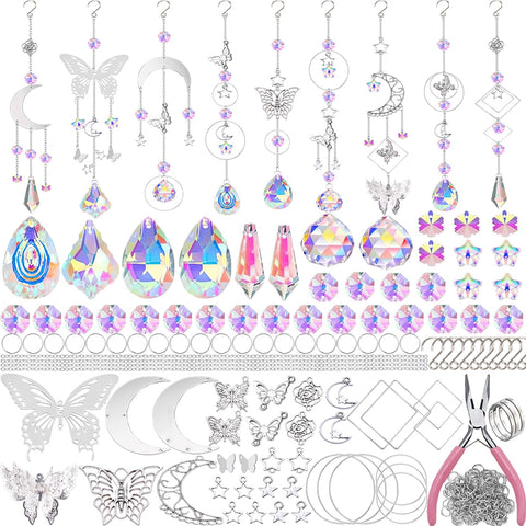 Lyukii DIY suncatcher kit contents displayed for creative window decor and sparkle