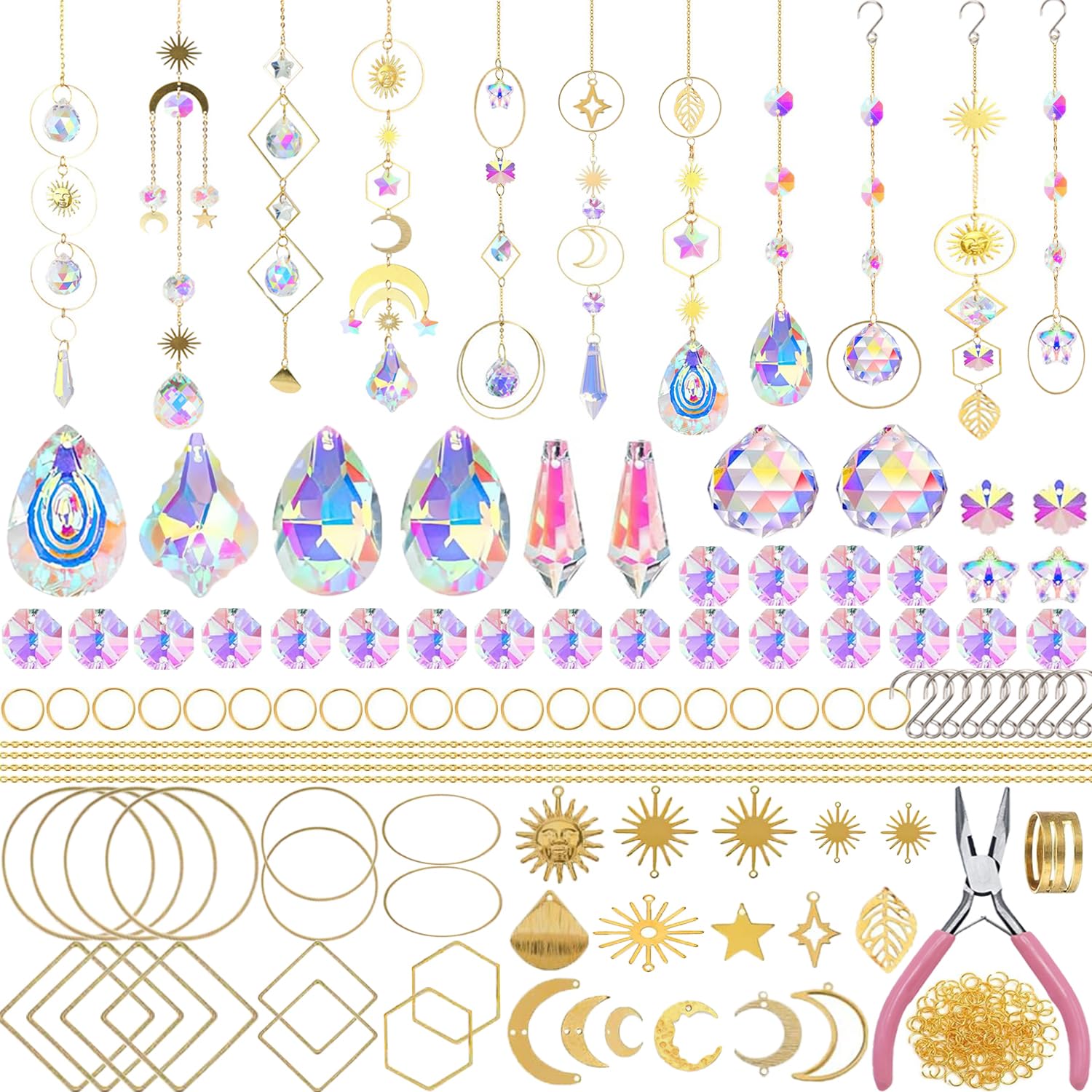 Lyukii suncatchers tear-drop crystal to create rainbow reflections in sunlight