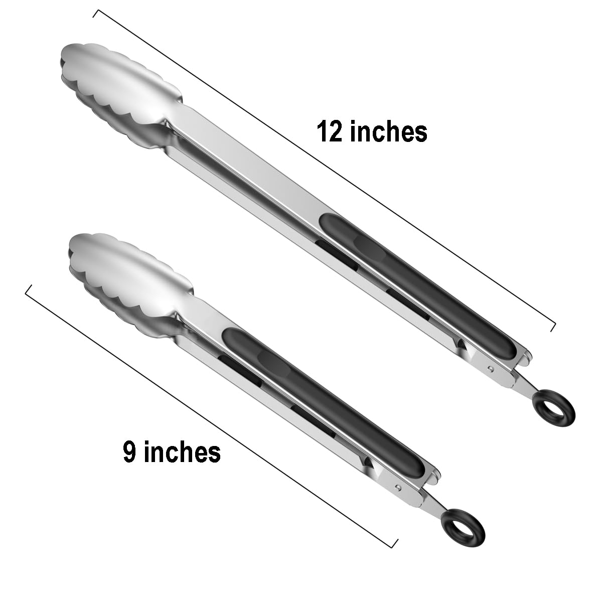Lyxa SR 12 inch locking kitchen tongs for larger grilling tasks