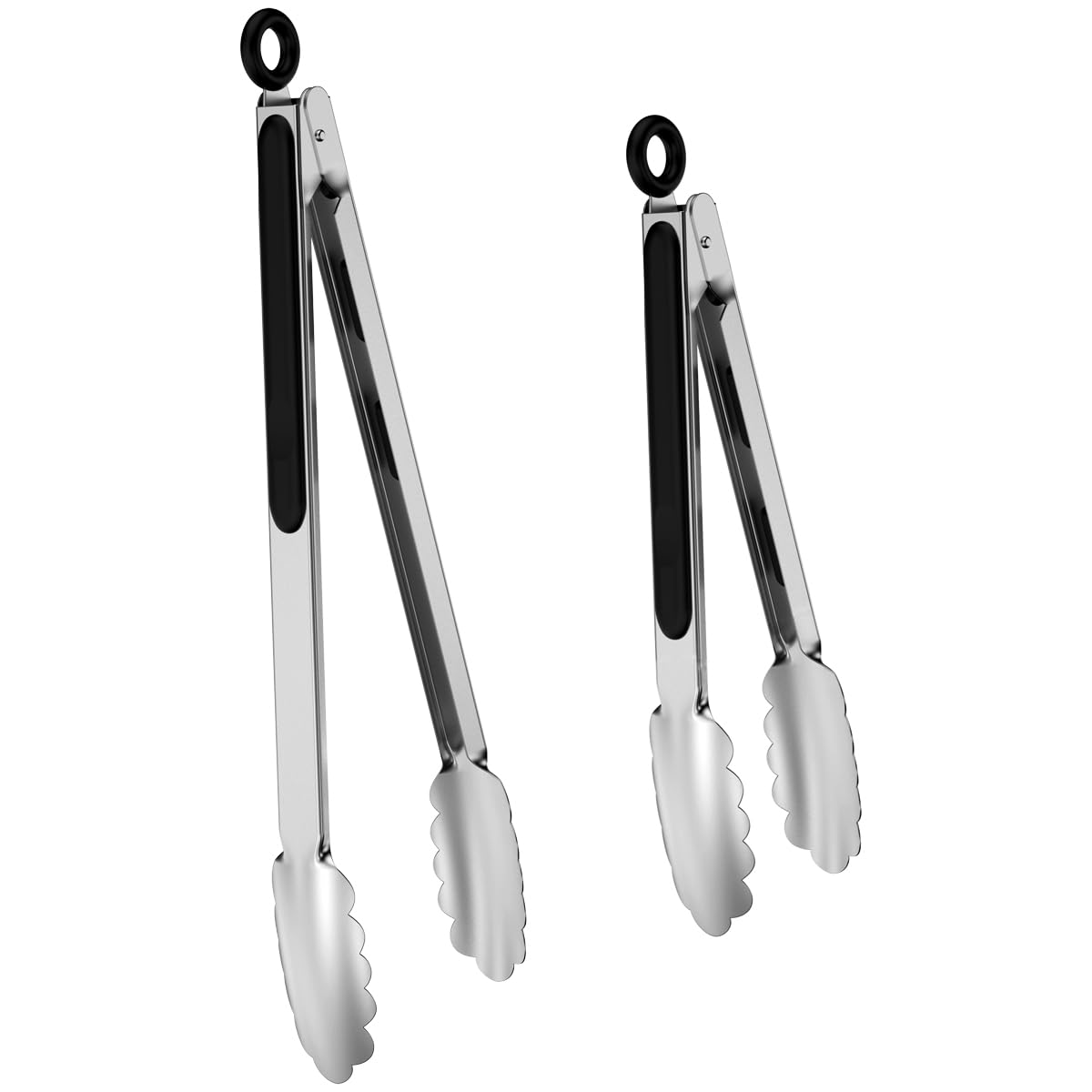 Lyxa SR 9 inch locking kitchen tongs with non slip grip for grilling
