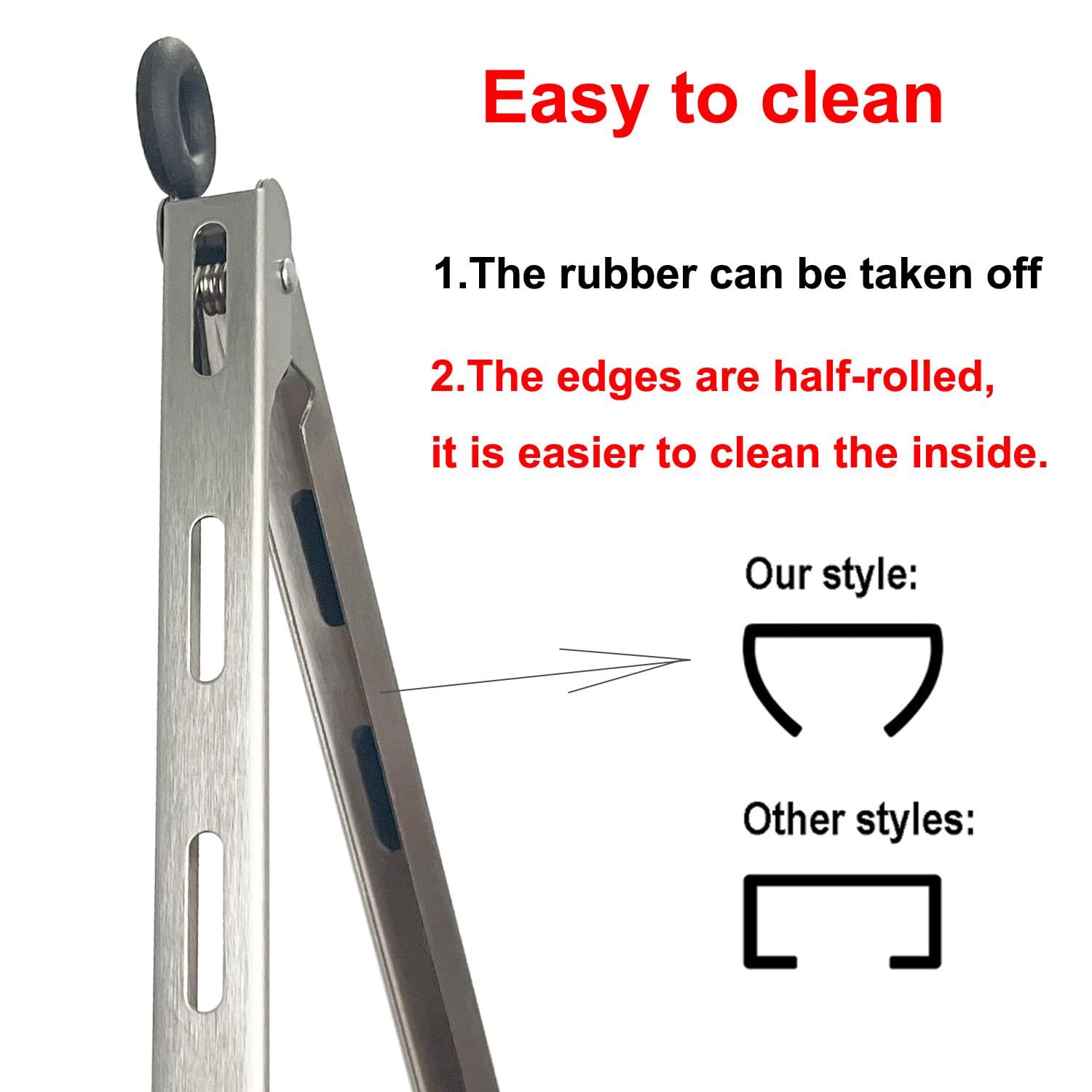 Non slip grip on Lyxa SR tongs prevents slips and burns