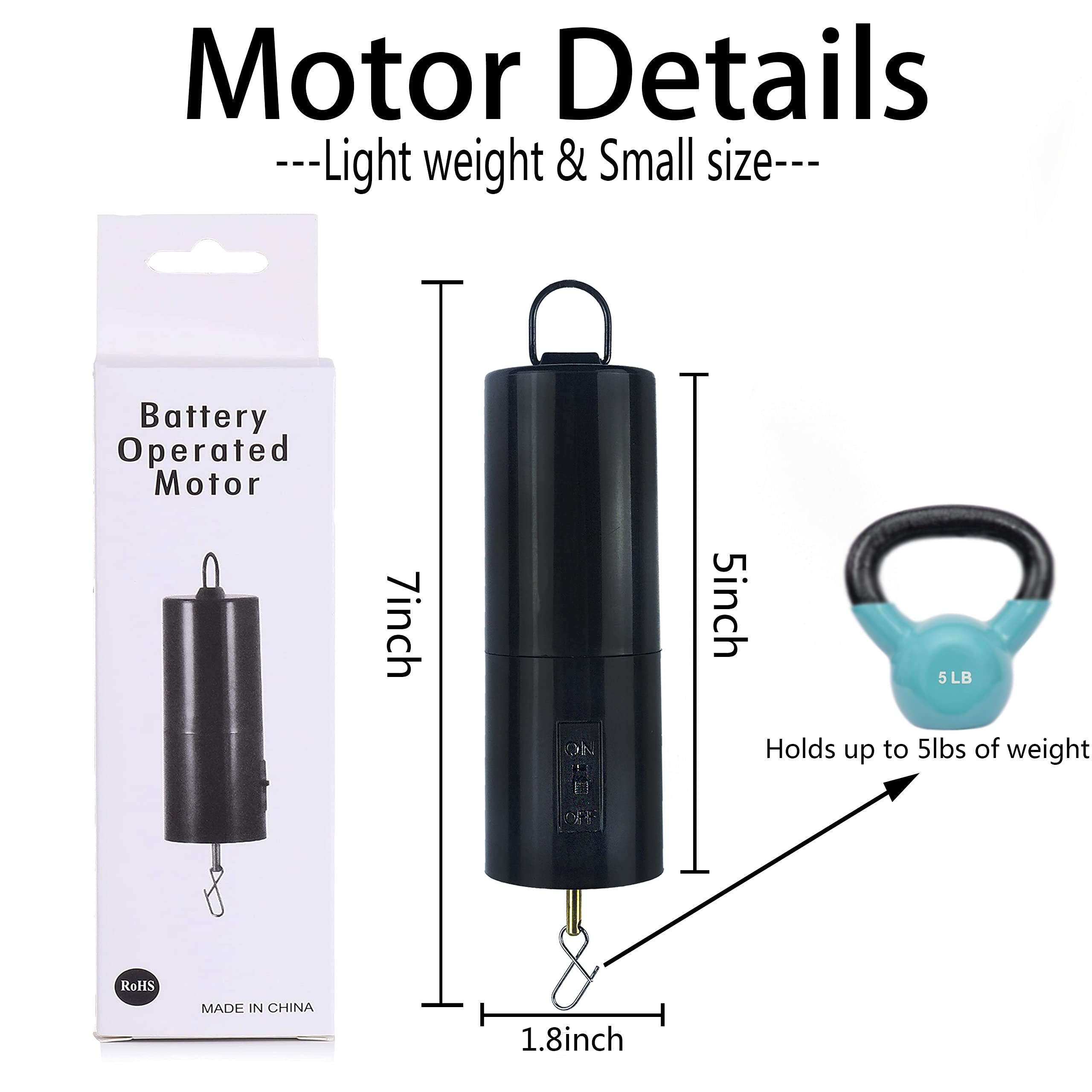 LZAOA wind spinner motor supports up to 5 pounds for balanced displays.