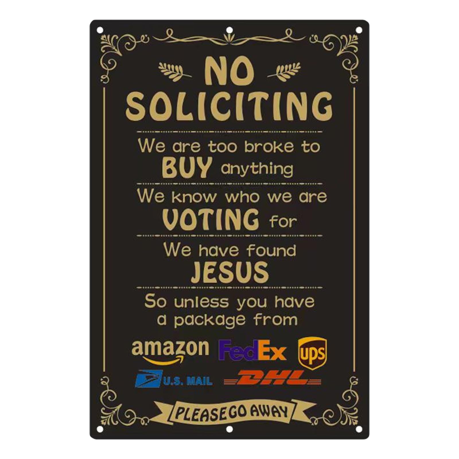 LZDICITARU No Soliciting Sign on front door deters uninvited visitors.