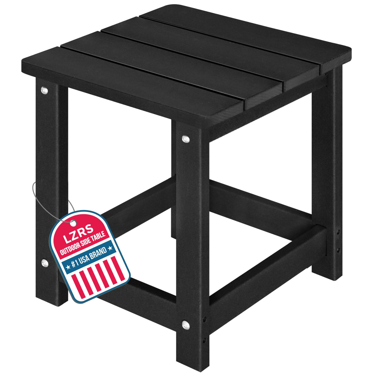 LZRS Adirondack square side table with wood-like texture for outdoor charm.