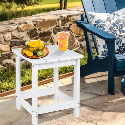 LZRS Adirondack square table top view highlighting its sturdy HDPE material