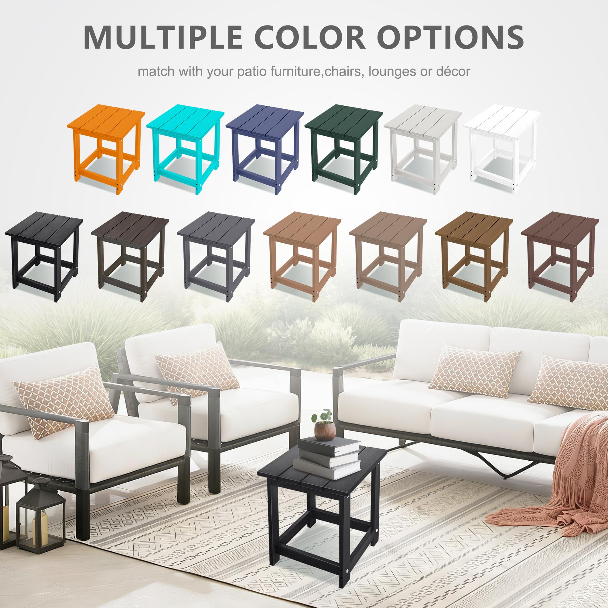 LZRS backyard poolside table ideal beside chairs for gatherings.