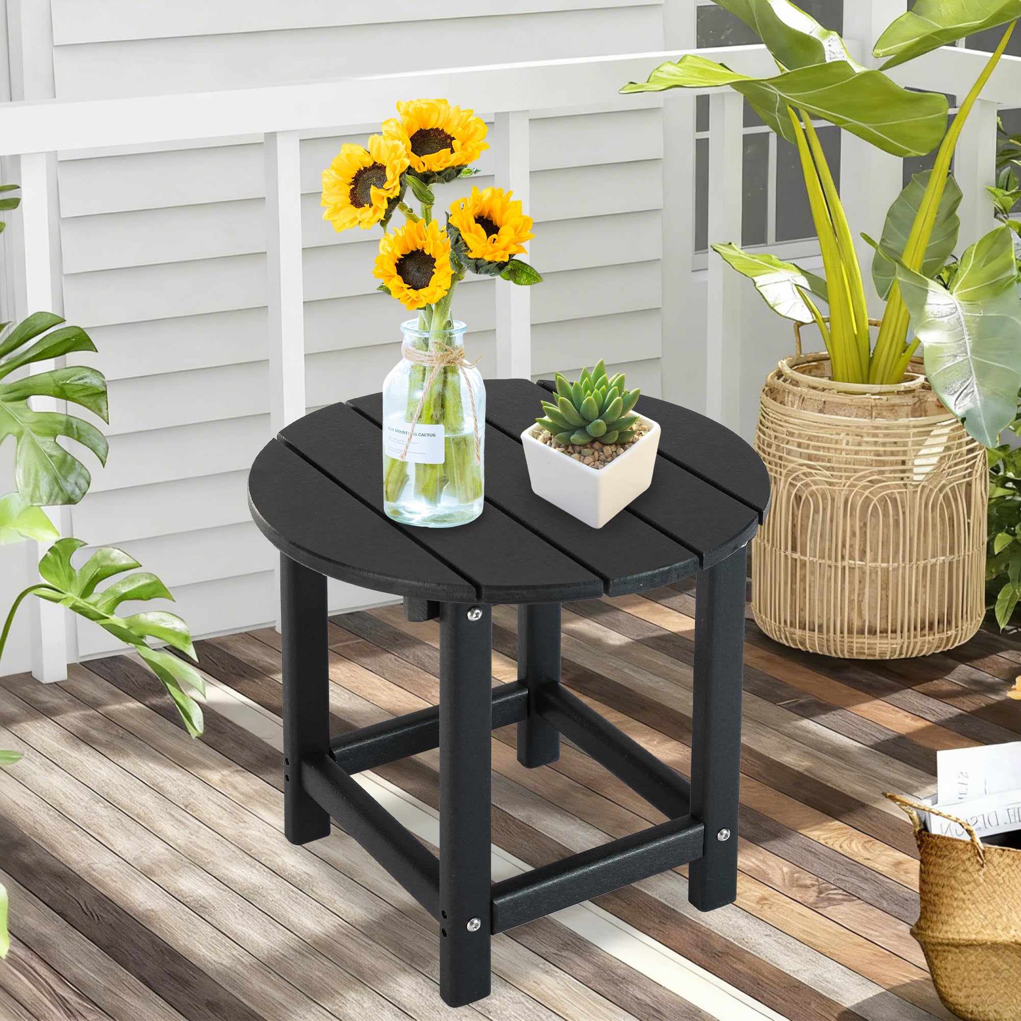 LZRS black Adirondack yard setup complements modern patios.