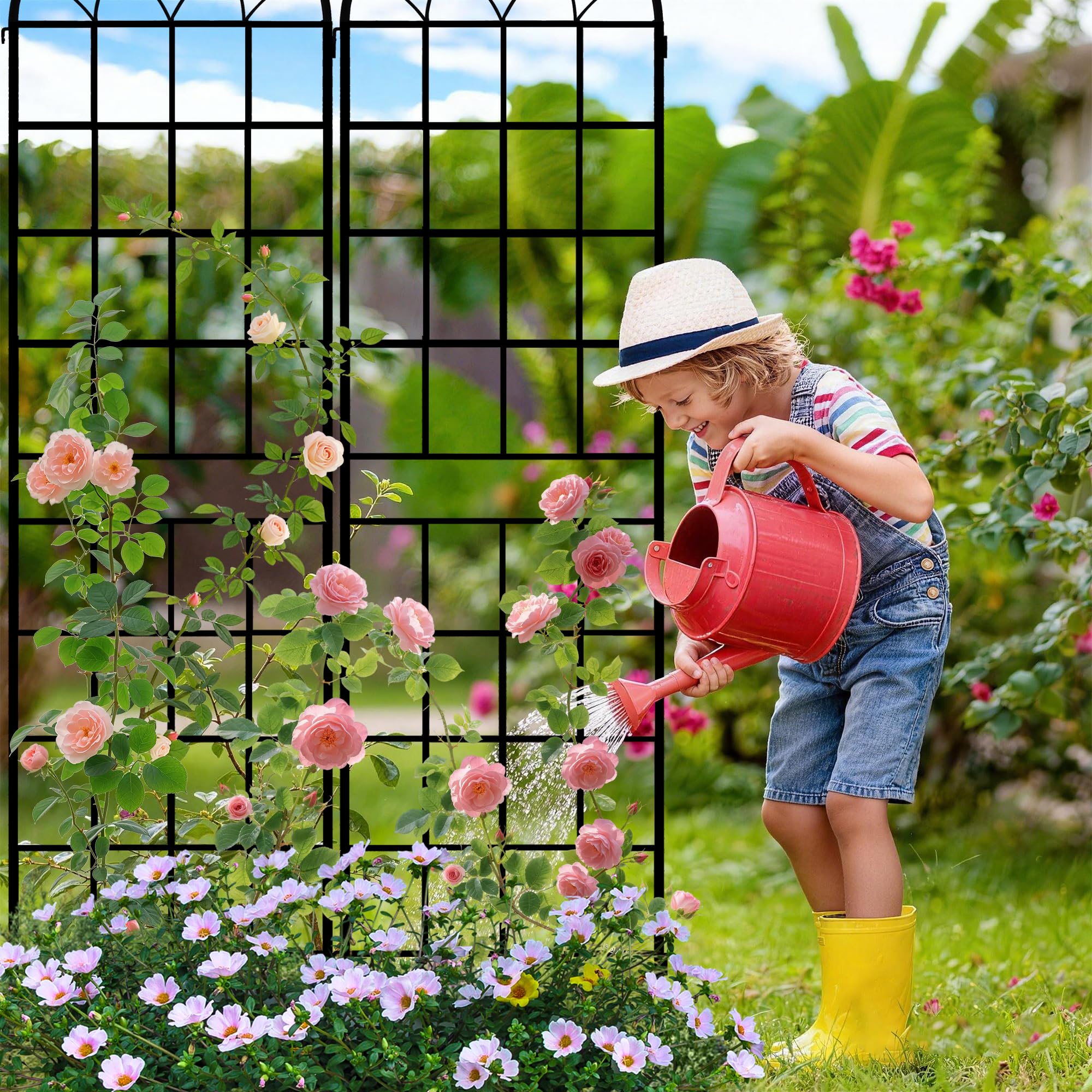 LZRS climbing-plants trellis ideal for vegetables and vines along borders.