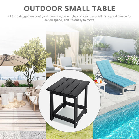 LZRS compact side table fits balconies, decks, and small patios.