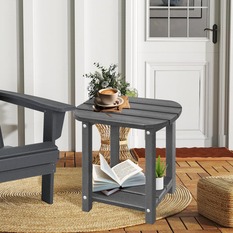 LZRS outdoor side table being assembled in under 10 minutes with included parts.