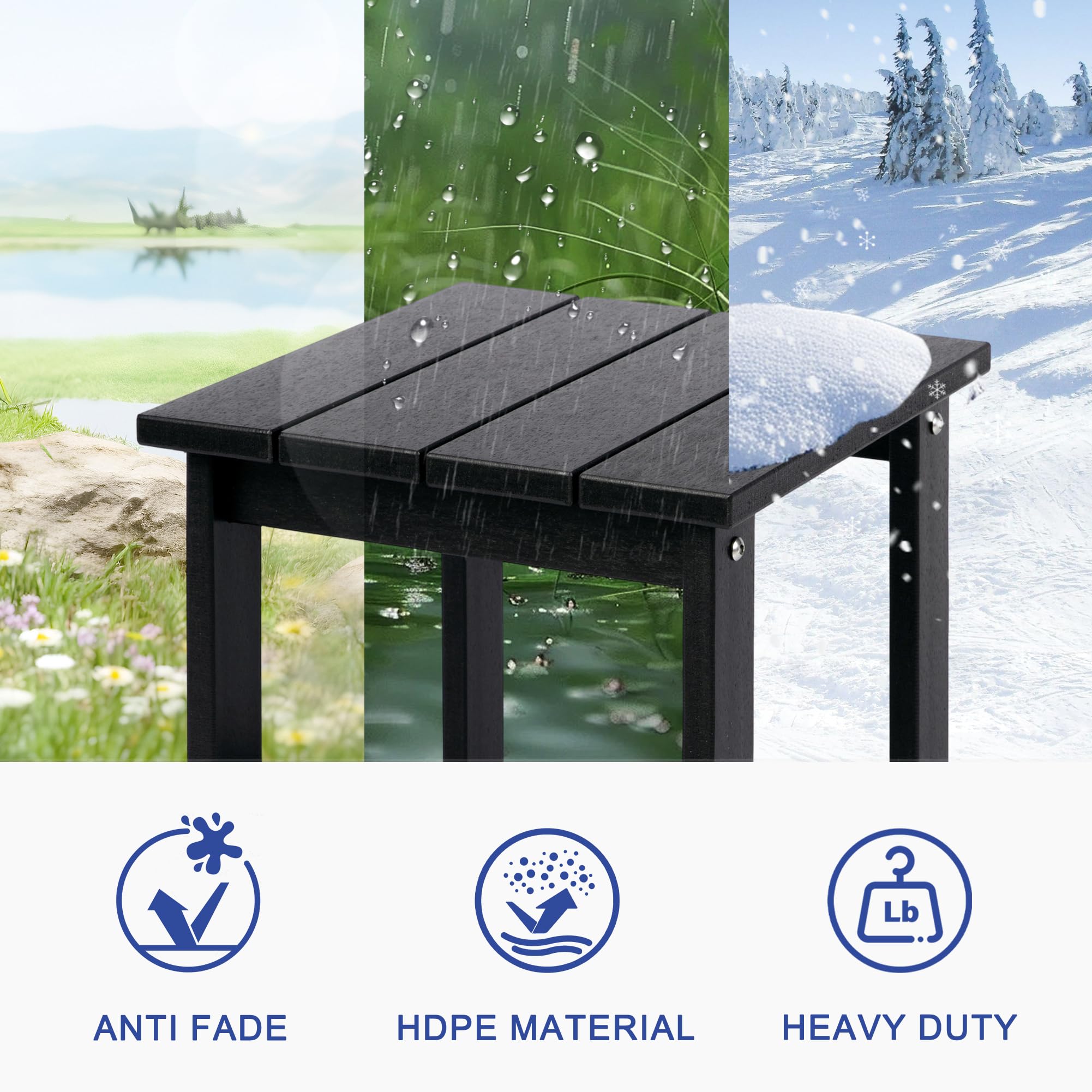 LZRS patio end table shown in trendy colors to match your space.