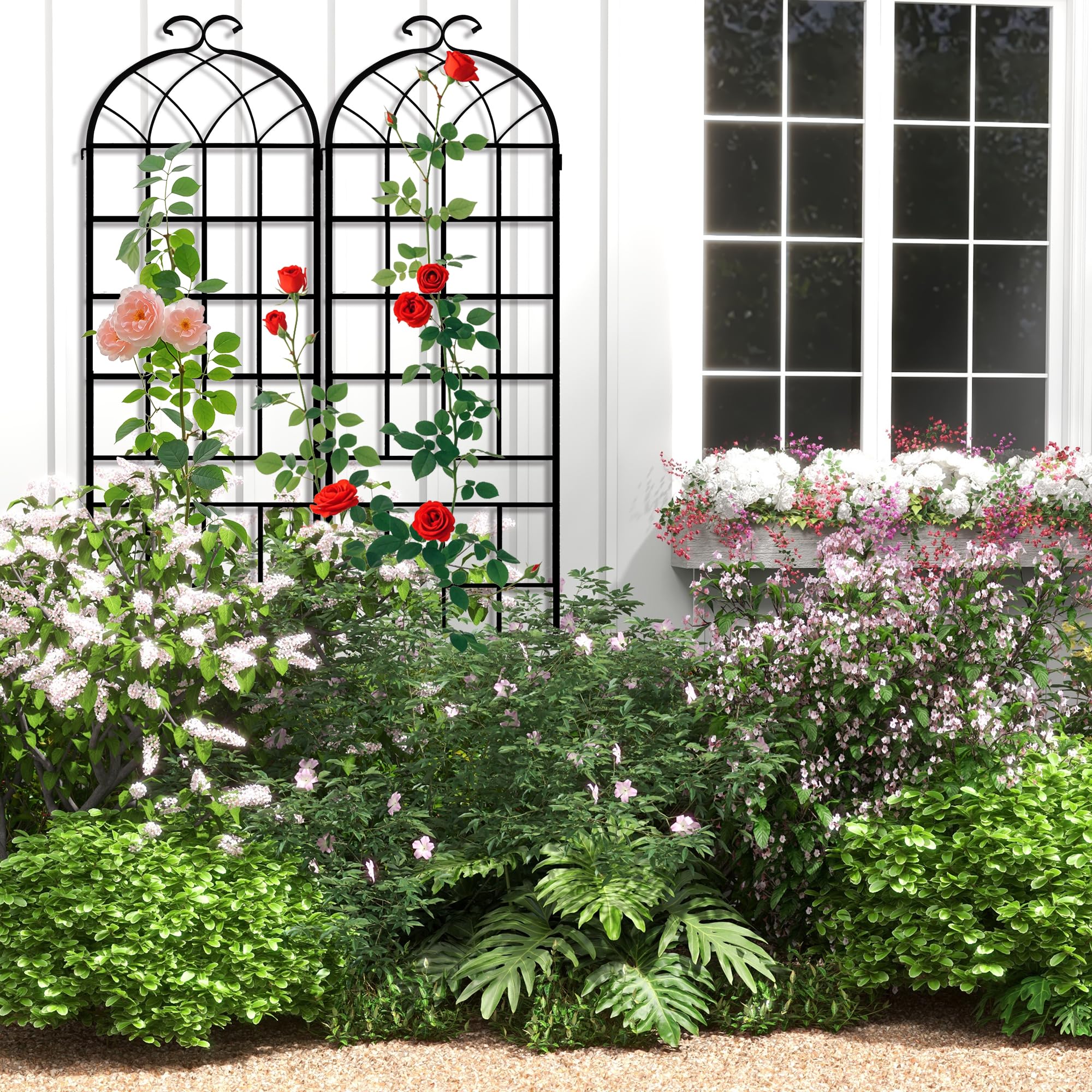 LZRS weather-resistant trellis endures rain and sun for lasting outdoor use.