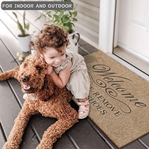 Lzuso Easy-clean outdoor doormat rinses clean or shakes off dirt.