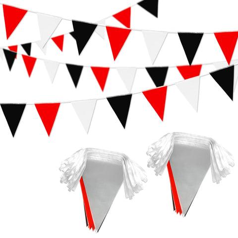 LZXING pennant banner red black white flags for outdoor party decor.