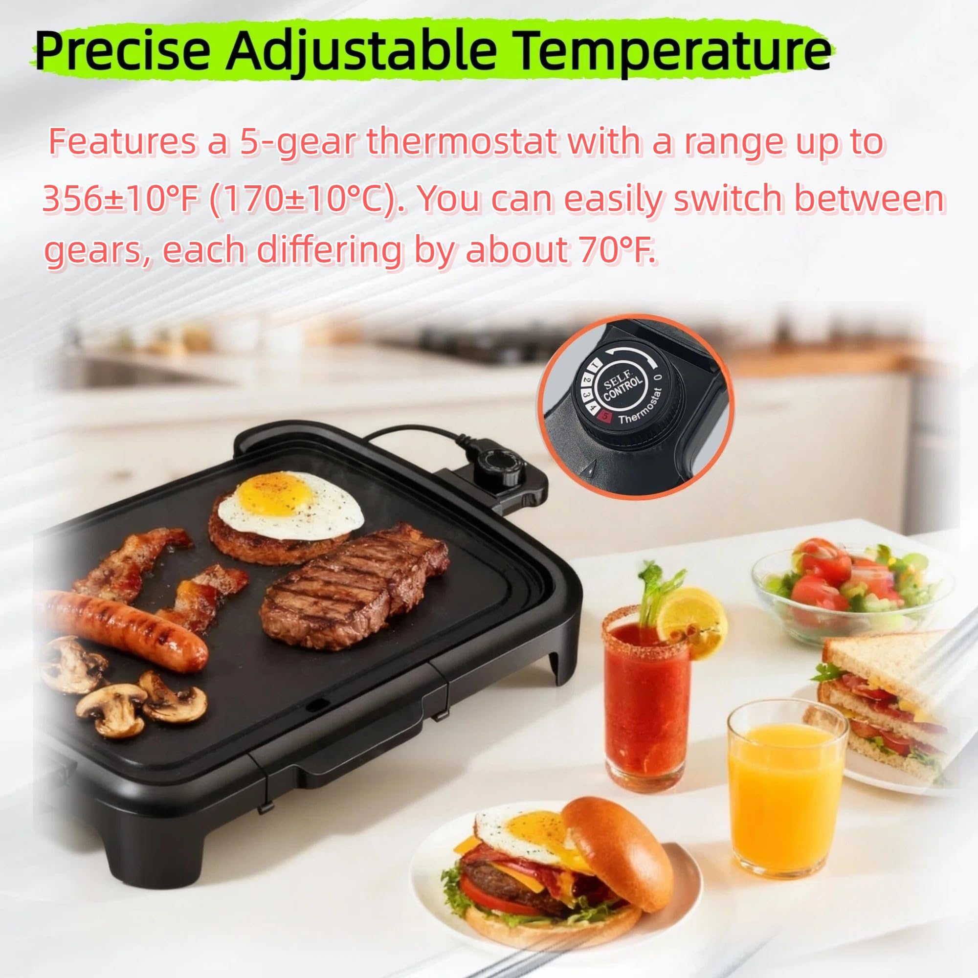 LZXQYMX 15A/125V universal cord with temperature control for smokers and griddles