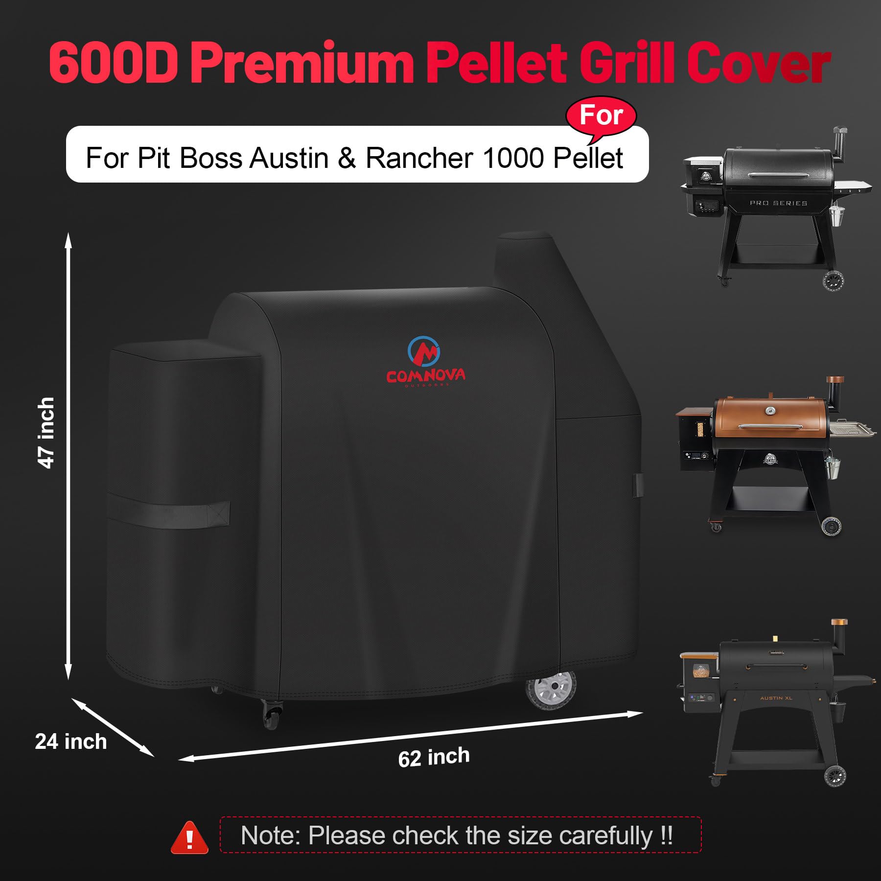 M COMNOVA OUTDOORS 1000-series smoker cover protects large pellet grills outdoors