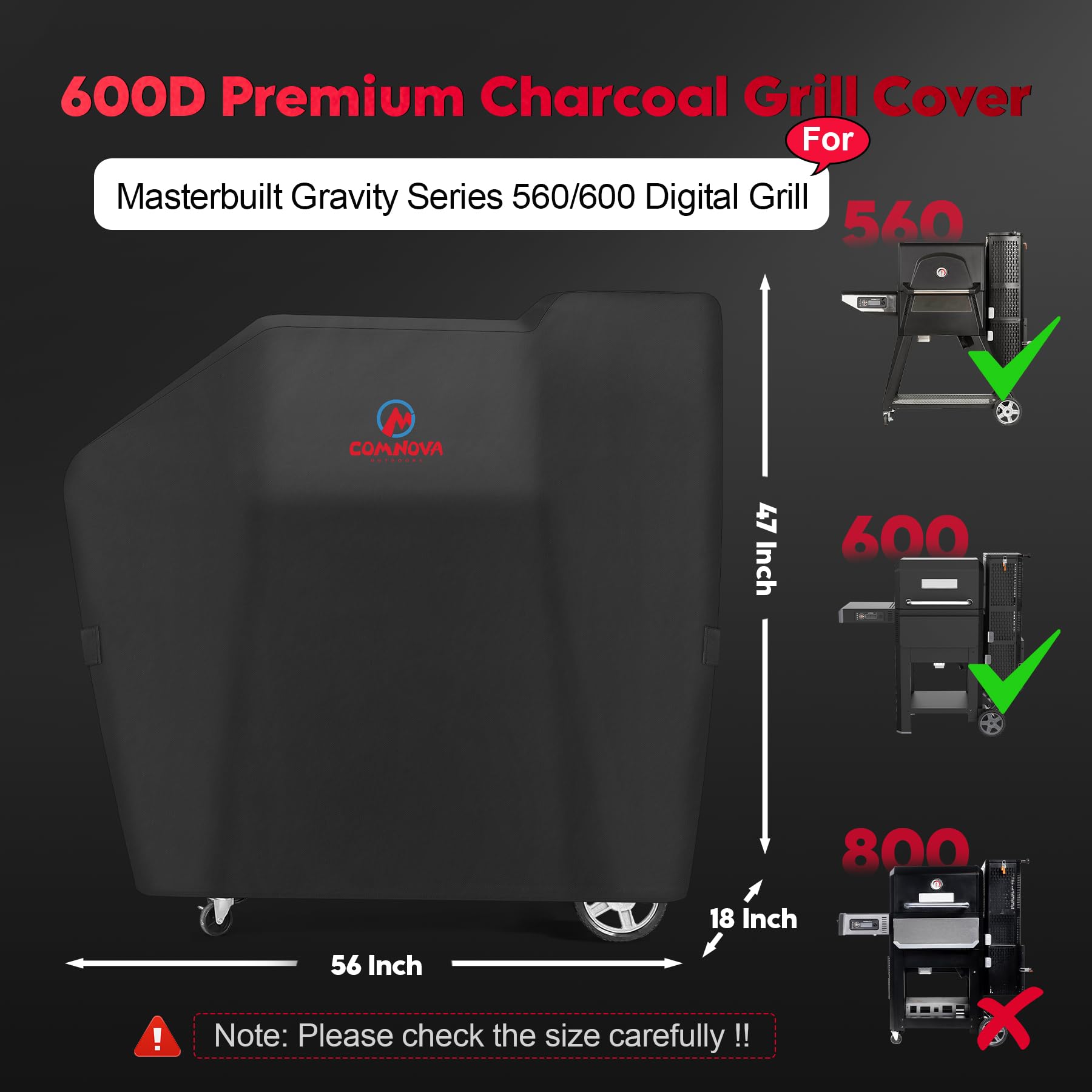 600D heavy-duty waterproof cover shields grill from rain and sun