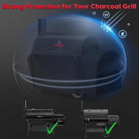 Velcro straps and adjustable hems on M COMNOVA OUTDOORS grill cover