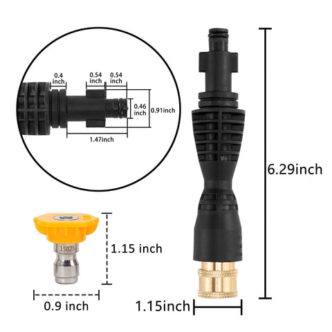 M MINGLE 15-degree tip for efficient wide-area washing.