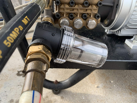 M MINGLE inline filter captures debris with a 40-mesh screen to safeguard components.