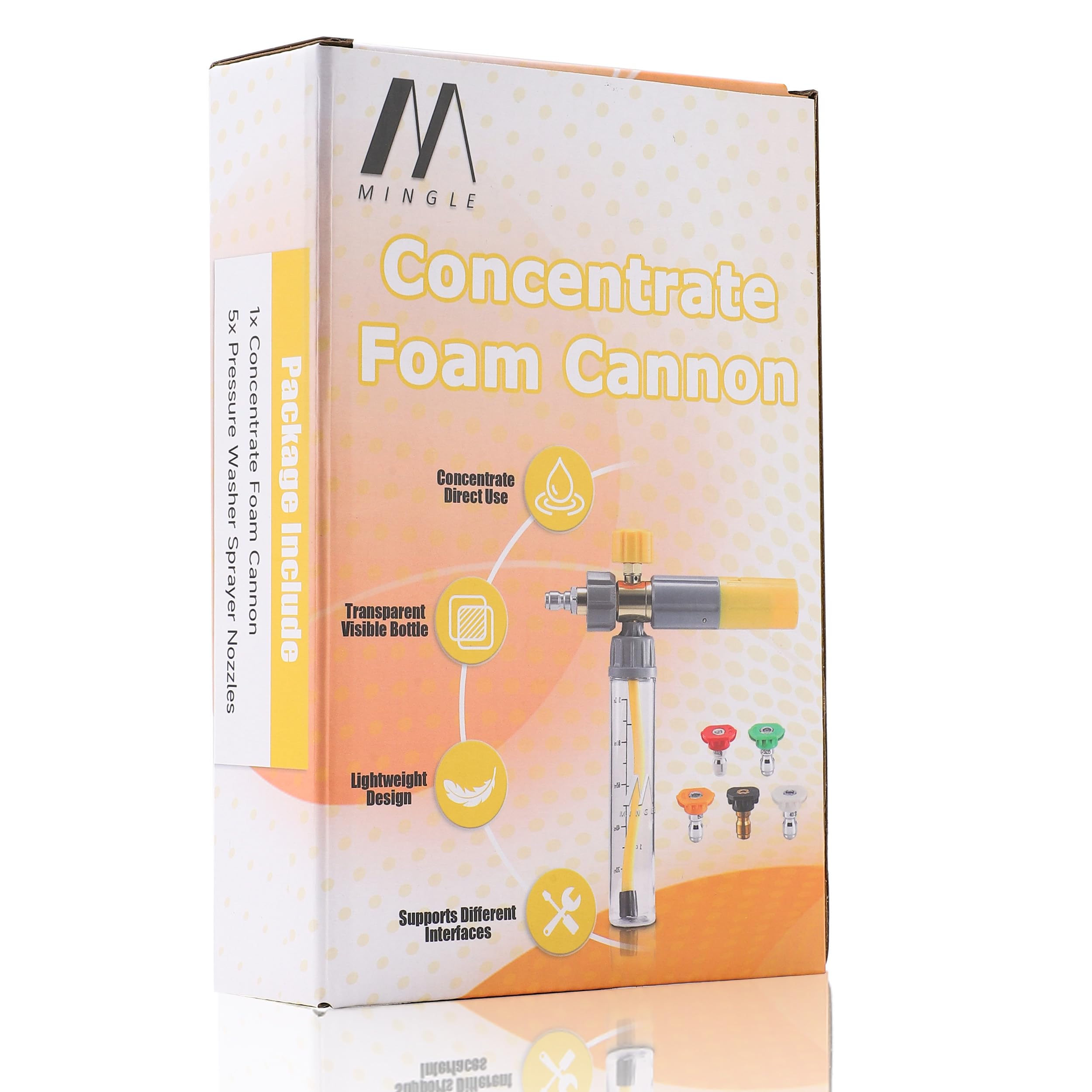 M MINGLE Mini Foam Cannon in use on a patio surface