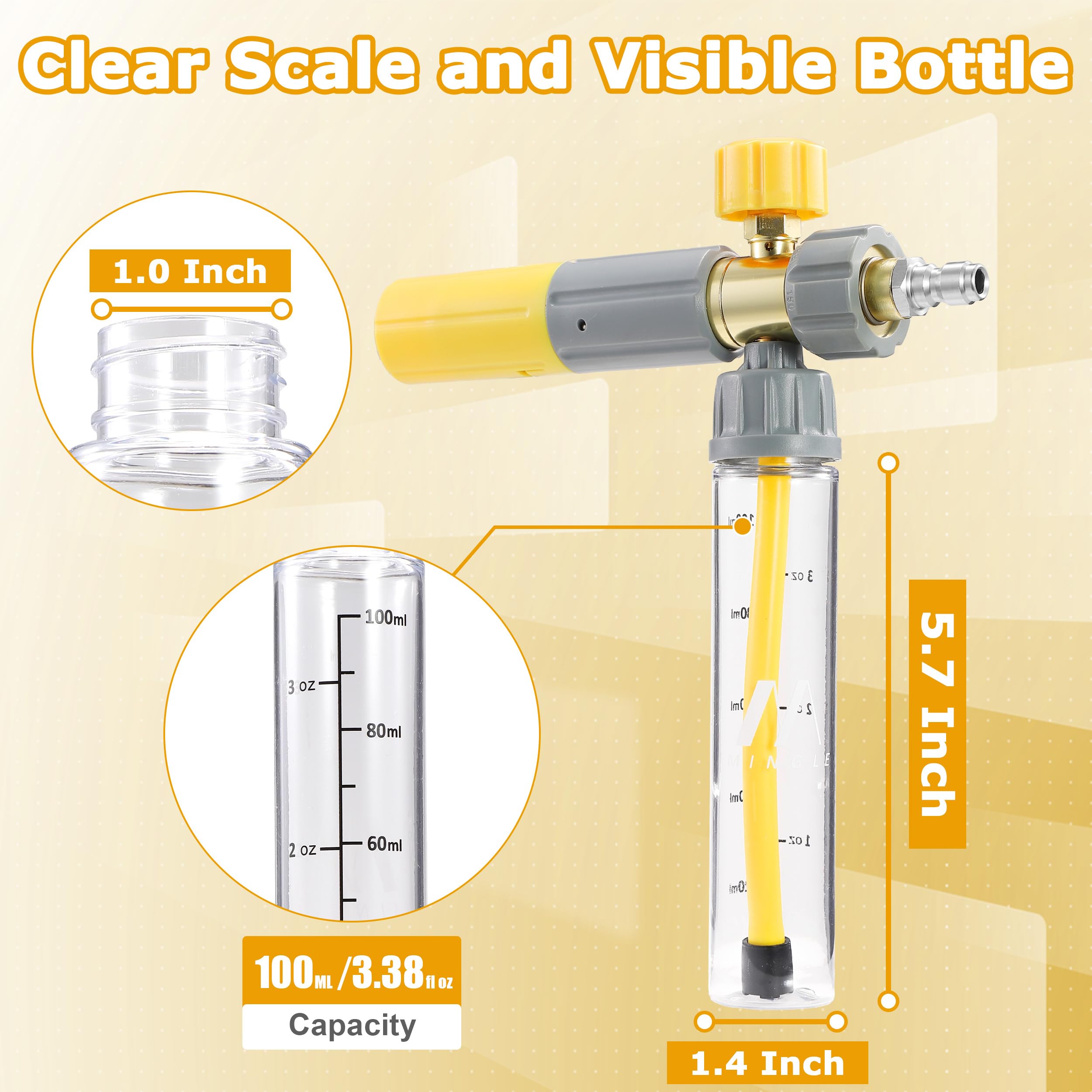 M MINGLE Mini Foam Cannon 1/4-inch quick connect enables broad compatibility