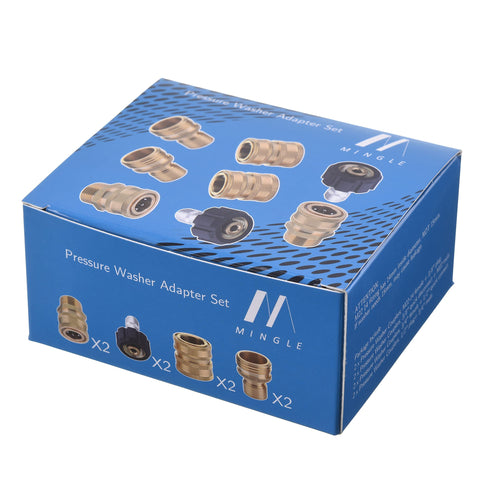 M MINGLE packaging and organization for the eight-pack set.