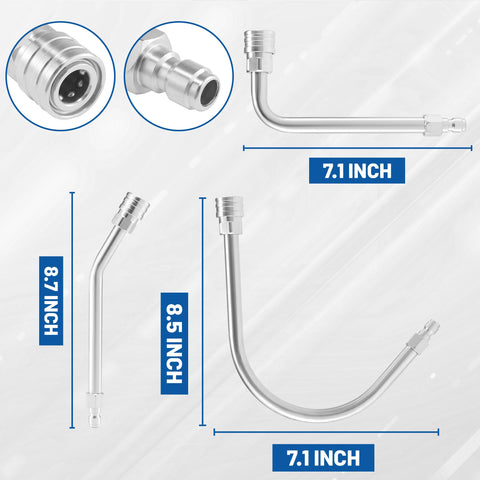 M MINGLE extension wand at a 120-degree angle for tight corners