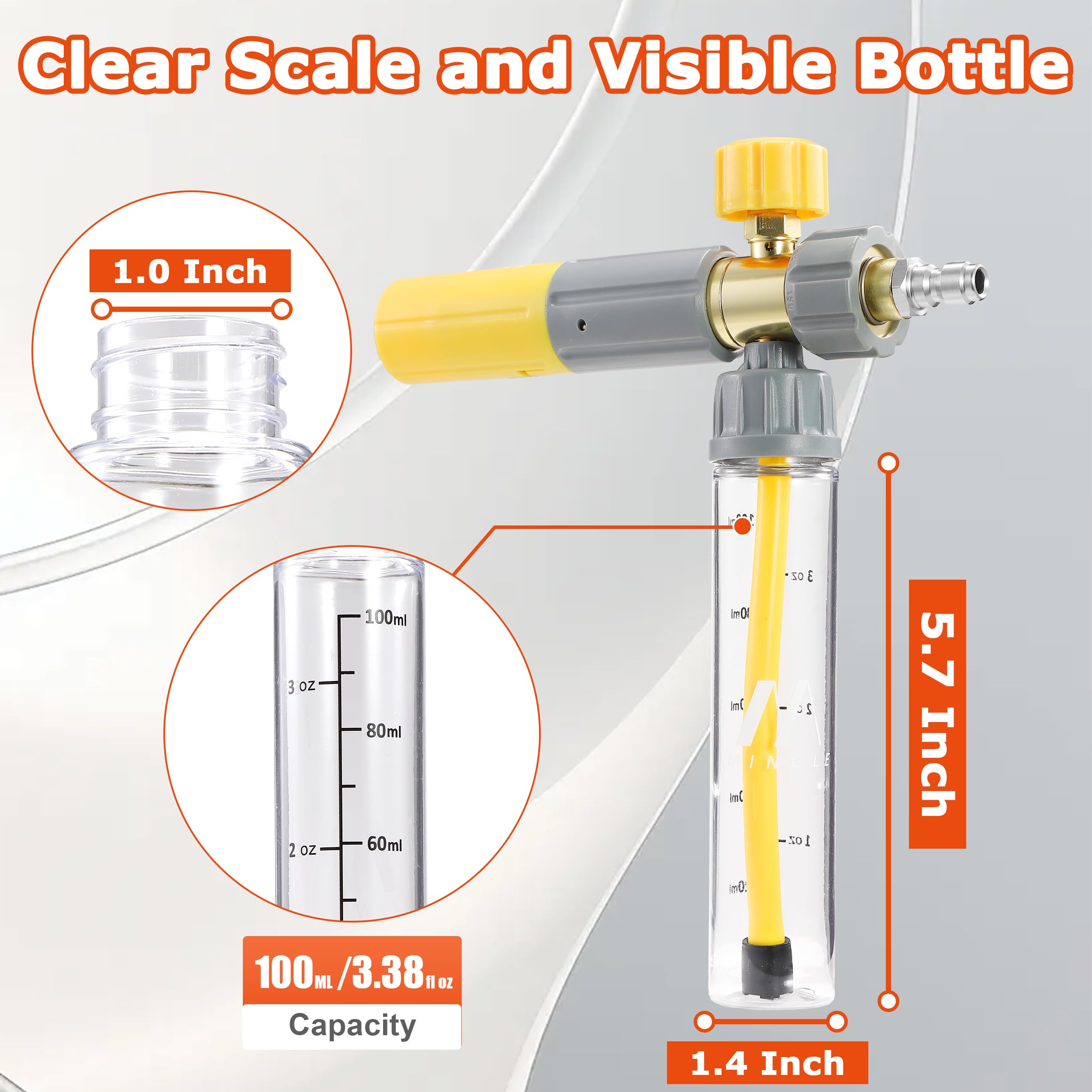 M MINGLE professional foam gun kit covers car, patio, and deck cleaning.
