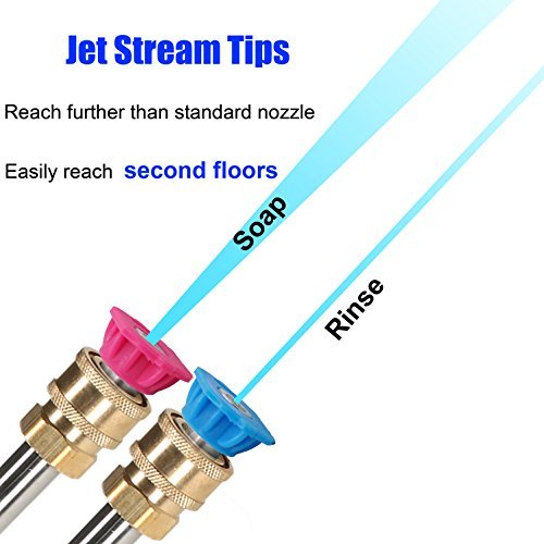 M MINGLE rinse jet-stream nozzle delivers focused spray for stubborn grime.
